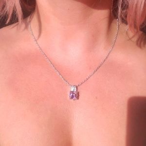 Like new! Pink sapphire necklace, ring & earrings 3 piece set
